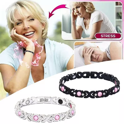 Womens Menopause Relieving Health Bracelet Magnetic Therapy Hot Flashes Energy • £3.79