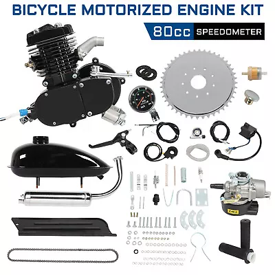 Full Set 80cc 2 Stroke Bike Bicycle Motorized Gas Motor Engine Kit + Speedometer • $92.90