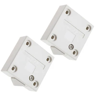 2x Cabinet Light Switches Normally Closed Push To Break Door Light Switch White • £10.43