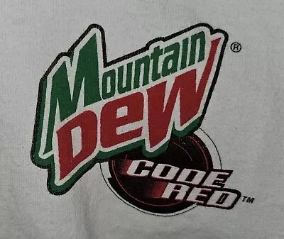 PRICE DROP Hanes Mountain Dew Code Red T Shirt White Short Sleeve 100% Cotton XL • $11.99