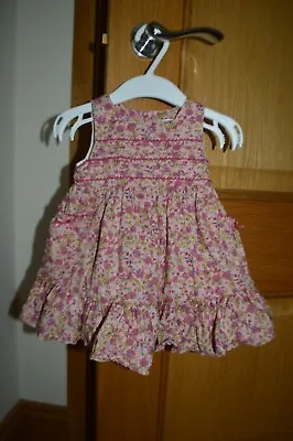 Maggie & Zoe Pretty Pink Floral Summer Sleeveless Frill Dress Age 3 - 6 Months • £1.99