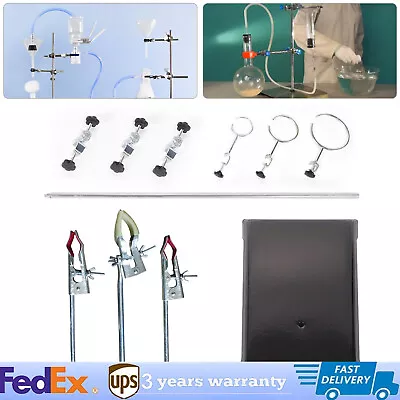 24  Laboratory Stand Set Burette Stand Condenser Clamp Kit Chemistry Lab W/ Ring • $36.10