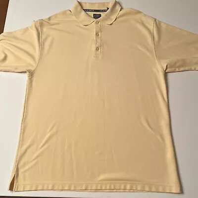 EUC Haggar Cool 18 Mens Polo Shirt Large Golf Tennis Short Sleeve (Y) • $22