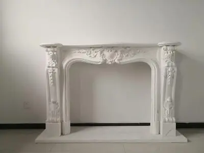 Beautiful Carved Marble French Style European Design Fireplace Mantel - Fmj3 • $4500