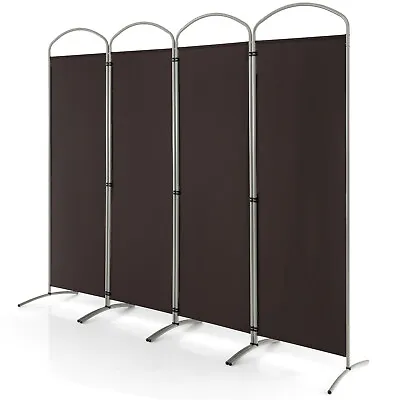 4 Panels Folding Room Divider 6 Ft Tall Fabric Privacy Screen Brown • $54.99