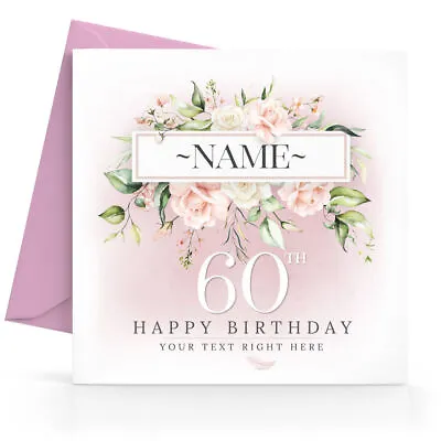 Personalised 60th Birthday Card Female Daughter Sister Friend Wife Mum Grandma • £2.95