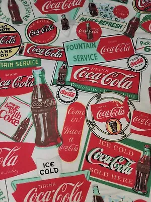 OOP! COCA-COLA LABELS Flannel - 1/3 Yard • $7