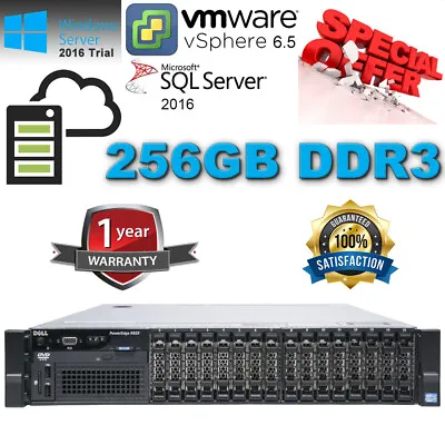 Dell PowerEdge R820 4x Xeon E5-4650 2.70Ghz 256GB DDR3 1.2TB SAS 15K 1100W H710 • $573