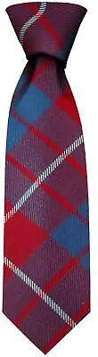 Clan Tie Hamilton Red Modern Tartan Pure Wool Scottish Handmade Necktie • £29.99
