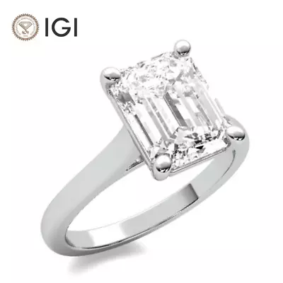 IGI Certified 5.05 Carat E VVS2 Lab Grown Diamond Engagement Ring 18K White Gold • $3762