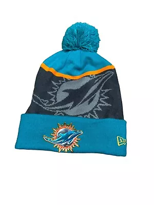Miami Dolphins Beanie Hat Pom Official NFL New Era Warm Winter Gear Fins Up • $15.99