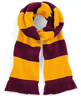 £10.45 • Buy Varsity Stadium College Club Scarf - Gold & Burgundy Colour - SC0001