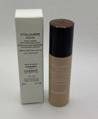 Chanel Vitalumiere Aqua Ultra Light Perfecting Makeup SPF 15 ~ 132 Chocolat NIB • $9.99