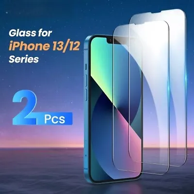 $9.95 • Buy 2xTempered Glass Screen Protector For IPhone 14 13 12 11 Pro XS Max XR 8 7 Plus