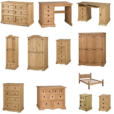 Corona Solid Pine Bedroom Furniture Bed Bedside Chest Drawers Wardrobes Desk • £49.99