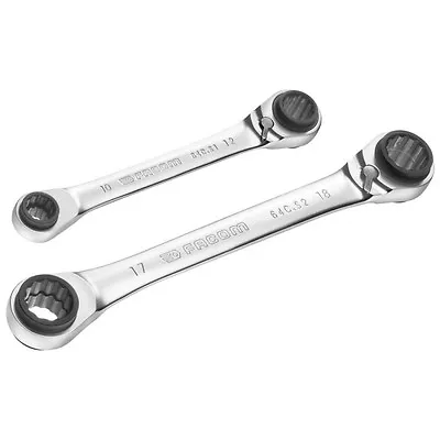 LAST FEW LEFT! FACOM 2pce 4 IN 1 ( 8 SIZES ) RATCHET RING SPANNER SET 8-19mm  • £68.45