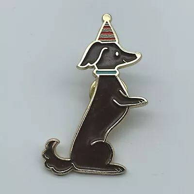 Dachshund In Party Hat Enamel Pin Tie Tack  • $7.99