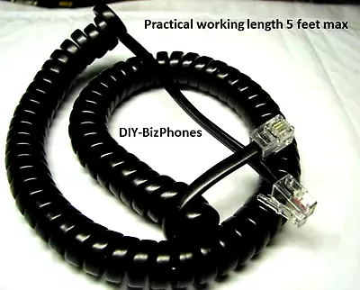 Black Xblue Handset Cord X16 Phone XB1670 2020 4040 45PEKT Receiver Curly 9Ft • $6.99