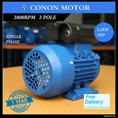 2.2kw 3HP 2800rpm 3/4  19mm Shaft  Compressor Motor Single Phase 240v Dual Caps • $258.30