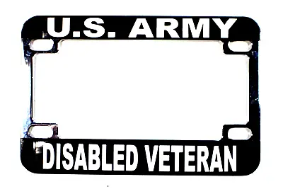 License Plate Frame Solid Polished Chromed Metal-U.S. ARMY/DISABLED VETERAN • $19.95