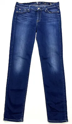 7 For All Mankind Slim Cigarette Jeans Womens 30 Stretch Denim Skinny Mid Rise • $19.99