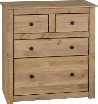 Panama 2+2 4 Drawer Chest Of Drawers Mexican Waxed Pine Finish • £102.50