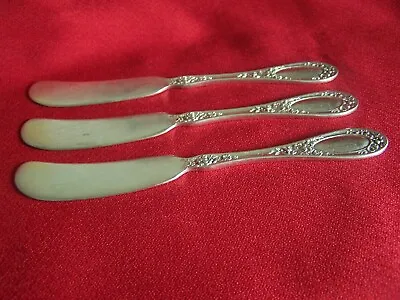 3 1835 R Wallace 6 1/8   Blossom Silver Plate Butter Knife Knives Pat 1809 Mono • $14.99