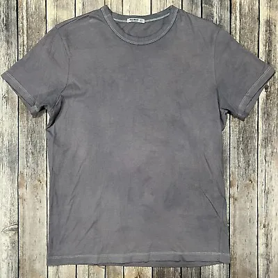 Buck Mason Slub Curved Hem Crew Neck Shirt Small Mens Purple Cotton USA Made • $13.96
