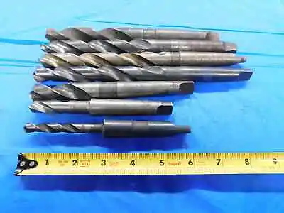 Lot Of 7 Hss Twist Drill Bits Sizes Up To 23/32 With Morse Taper #2 Shanks Mt2 • $104.99