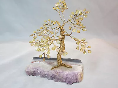 Woven Brass Wire Tree On Quartz Base • $29.99