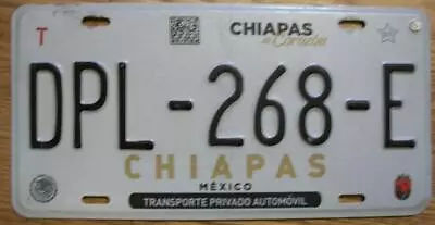 SINGLE MEXICO State Of CHIAPAS LICENSE PLATE - DPL-268-E - AUTOMOVIL • $15.99