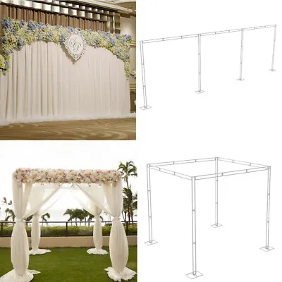 10ft Heavy Duty Wedding Backdrop Stand Adjustable Canopies Party Xmas Iron Frame • £120.93