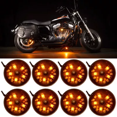 LEDGlow 8pc Orange LED Pod Lighting Kit For Motorcycles ATVs UTVs - Waterproof • $29.99