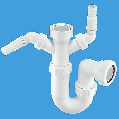 McAlpine WM11 Sink Trap With Twin 135 Degree Nozzles White • £12.25