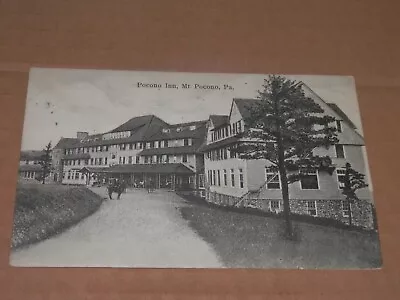 Mt. Pocono Pa - 1907-1915 Era Postcard - Pocono Inn - Horses • $5.50