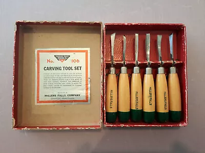 Vintage Millers Falls Co. Carving Tool Set No 106 • $29.50