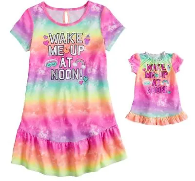 Girl 4-14 And Doll Matching Rainbow Nightgown Clothes Ft American Girl Dollie Me • $16.99