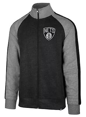 Brooklyn Nets NBA '47 Charcoal Gray Full Zip Match Track Jacket Men's X-Large XL • $56.99