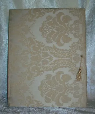 Victoria's Secret Vintage Beige Taupe Jacquard Tapestry Fabric Tasseled Gift Box • $38.40