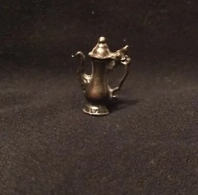 Dollhouse Miniature Coffee Pot Carafe Vintage Style Metal Kitchen Accessory 1   • $4.12