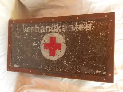 German Military 1930s First Pattern Metal Vehicle First Aid Box • £85