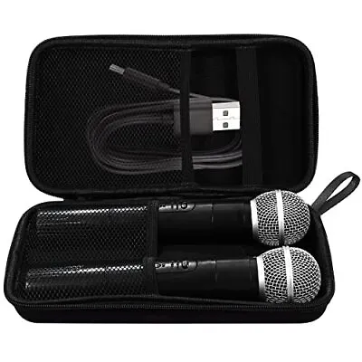 Microphone Storage Case Dual Wireless Microphone Storage Box Hard Eva Mic Carryi • $28.35