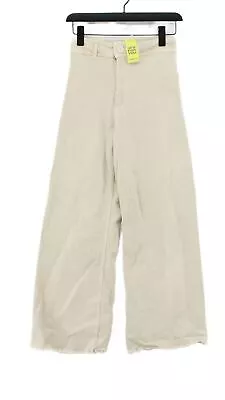 Zara Women's Trousers UK 6 Tan Cotton With Elastane Polyester Wide-Leg Chino • £10