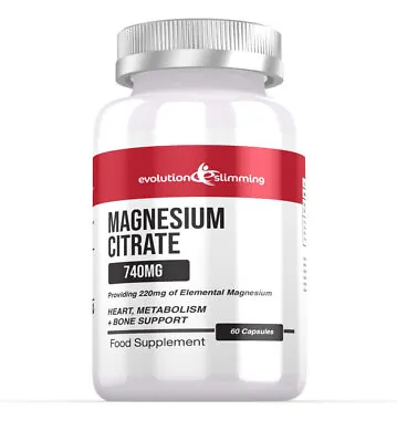 Magnesium Citrate 740mg - Fatigue Muscle Bone Heart Support • £7.95