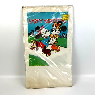 Vintage Disney Memorabilia Happy Birthday Table Cover Mickey Mouse Sealed NOS • $12.95