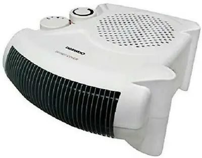 Daewoo 2000W Flat Or Upright Fan Heater Thermostat Control With 2 Heat Settings • £13.99