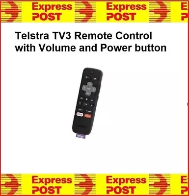 Genuine Telstra TV 3 Roku Remote Volume UP & Down With New Batteries • $82.50