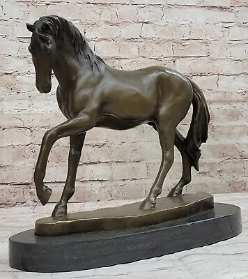 P J Mene Fine Stallion Horse Bronze Sculpture Hot Cast Marble Base • $209.40