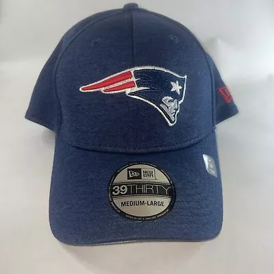 NFL New England Patriots New Era 39THIRTY Flexfit Cap Hat M/L Navy Stitch Logo • $19.99