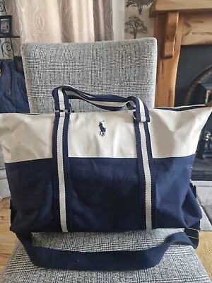 Holdall. Ralph Lauren Navy & White Lined Large • £10